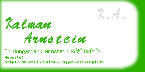 kalman arnstein business card